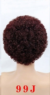 Explosive Head Female Short Curly Hair Temperament Microwave Whole Wig